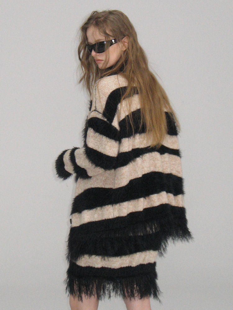 Tulle Tiered Border Knit-Carsigan&Ciffon-Skirt