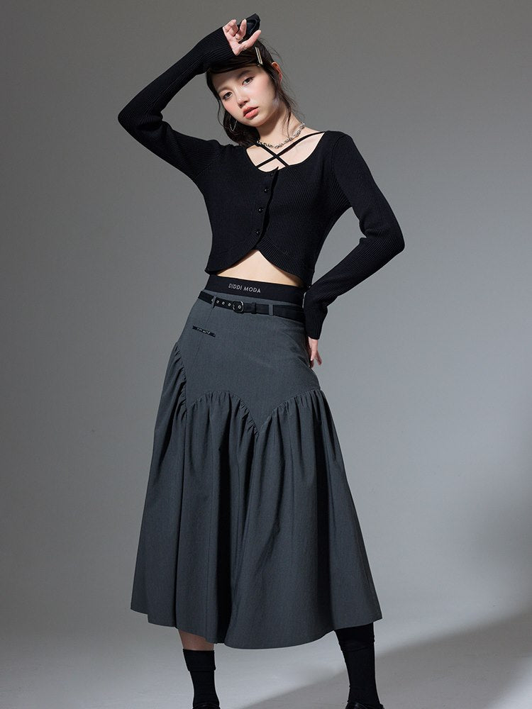 Short Fur Tweed Knit&Skirt Set-up