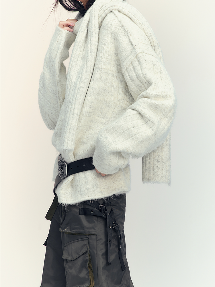 Oversize Loose Simple Chic Retro Crew-Neck Knit