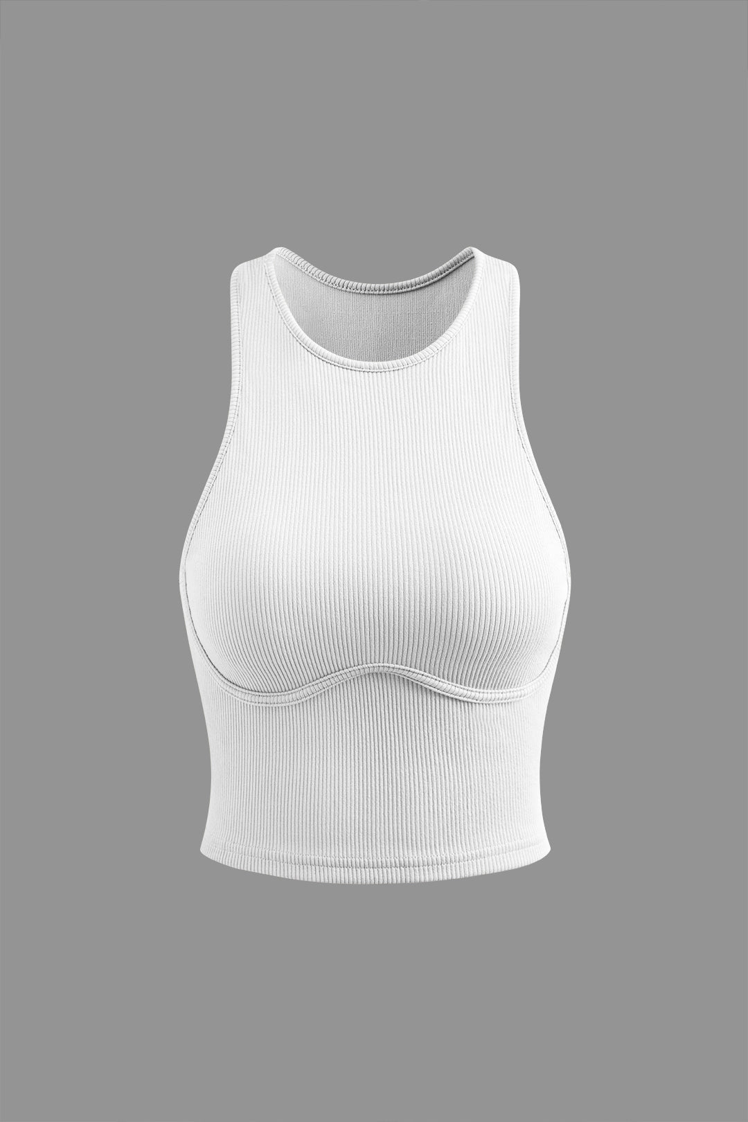 Rib Knit Seam-detail Sleeveless Tank Top