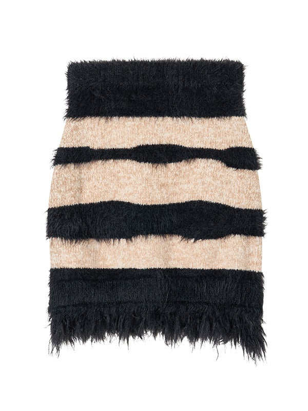 Tulle Tiered Border Knit-Carsigan&Ciffon-Skirt