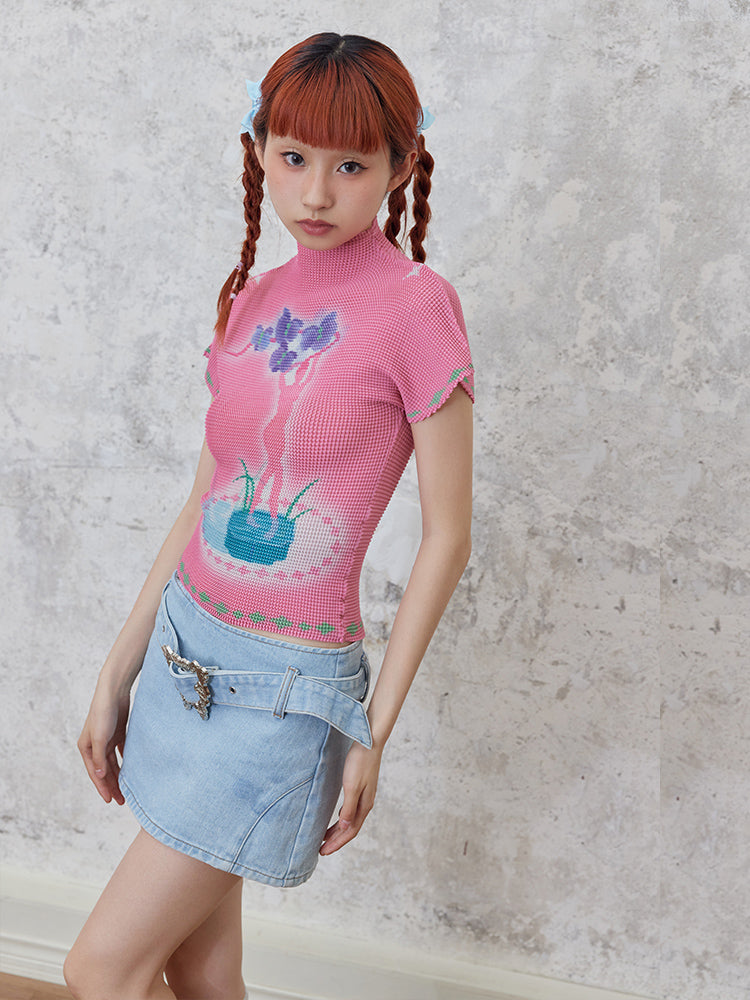 Straight Denim Hip Skirt