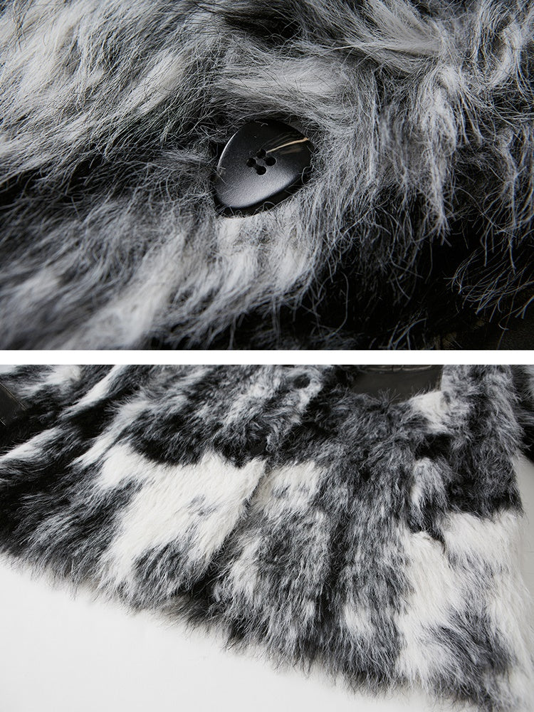 Animal Print Eco-friendly Fur Jacket