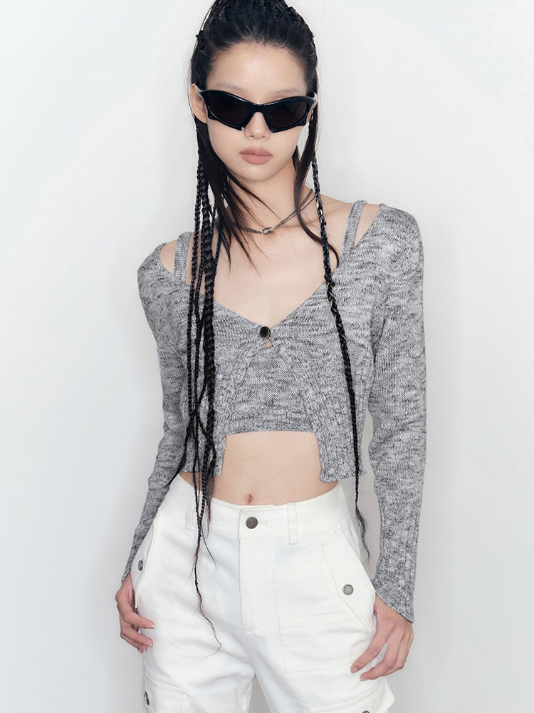 Knitting Camisole & Cropped Cardigan Set-up