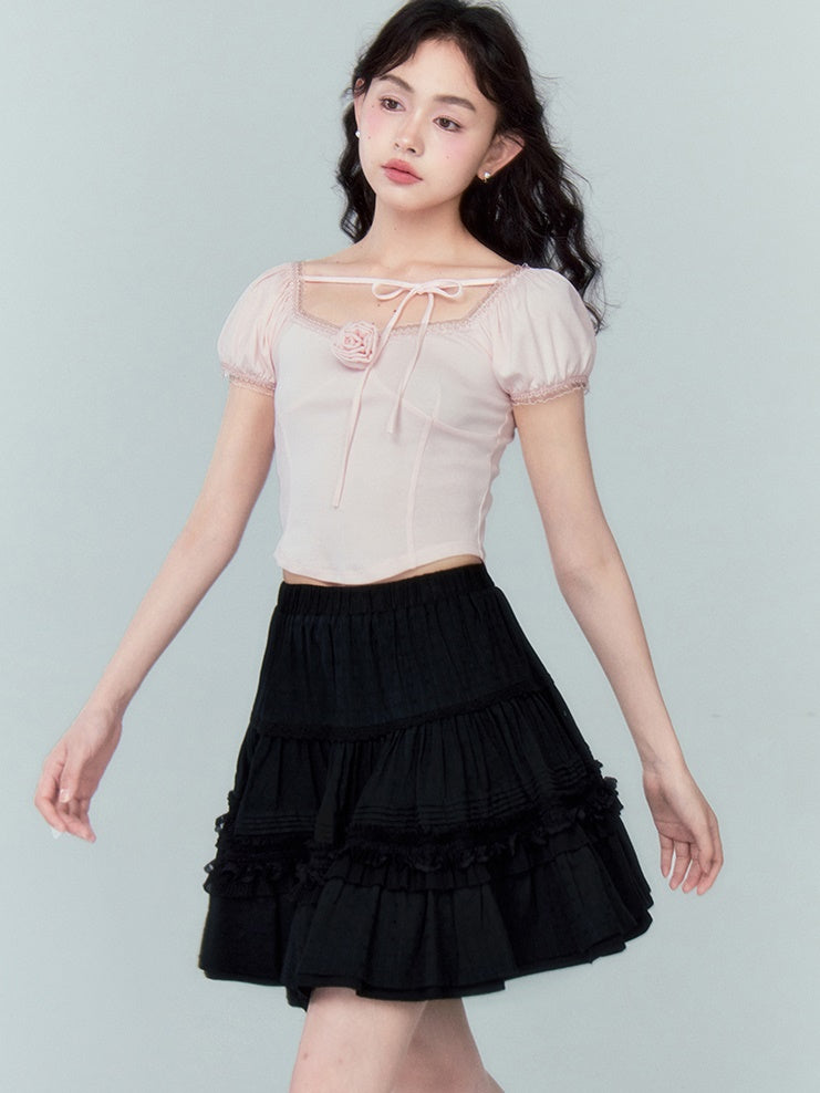 Jacquard Lace Cake Puffy Skirt