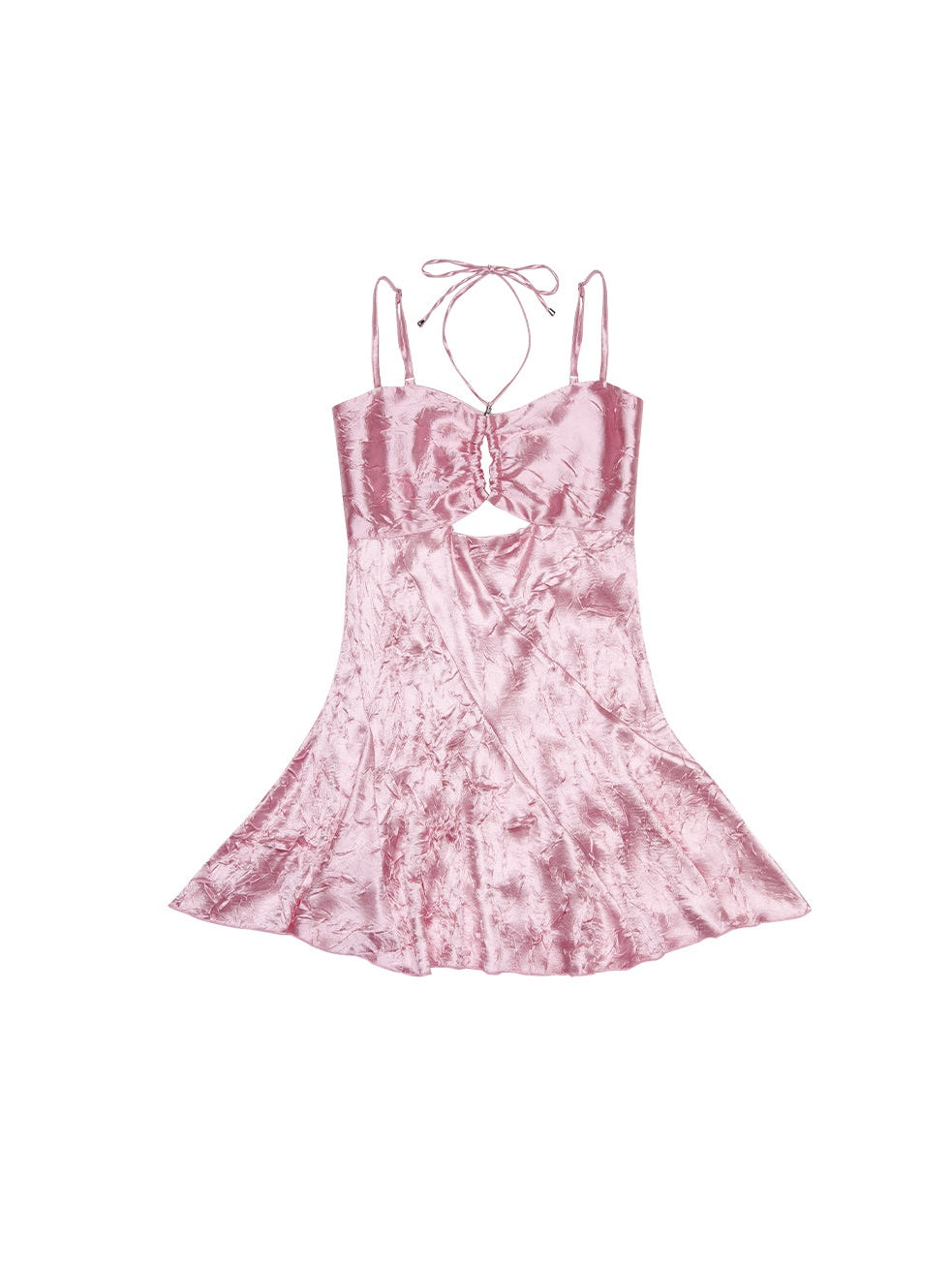 Shiny Hollow Suspender Dress & Lace Sleeve