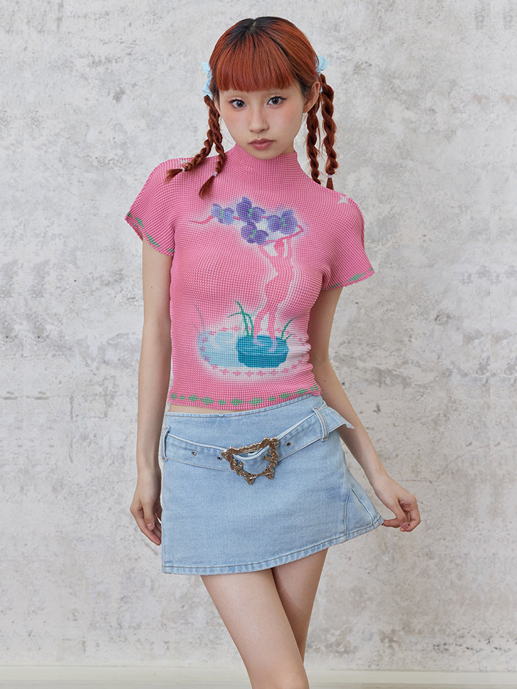 Straight Denim Hip Skirt