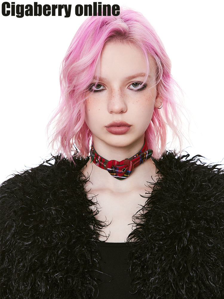 Chekced Girly Punk Vintage Choker