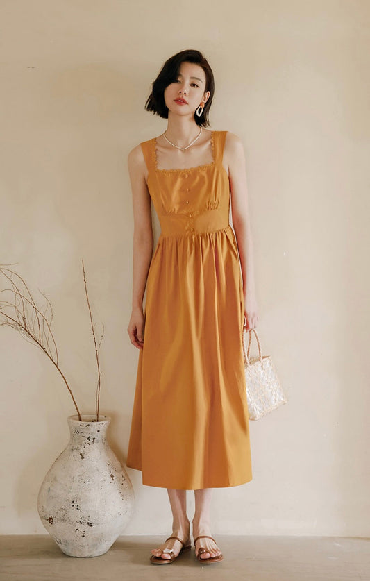 Vintage Sleeveless Dress in Orange