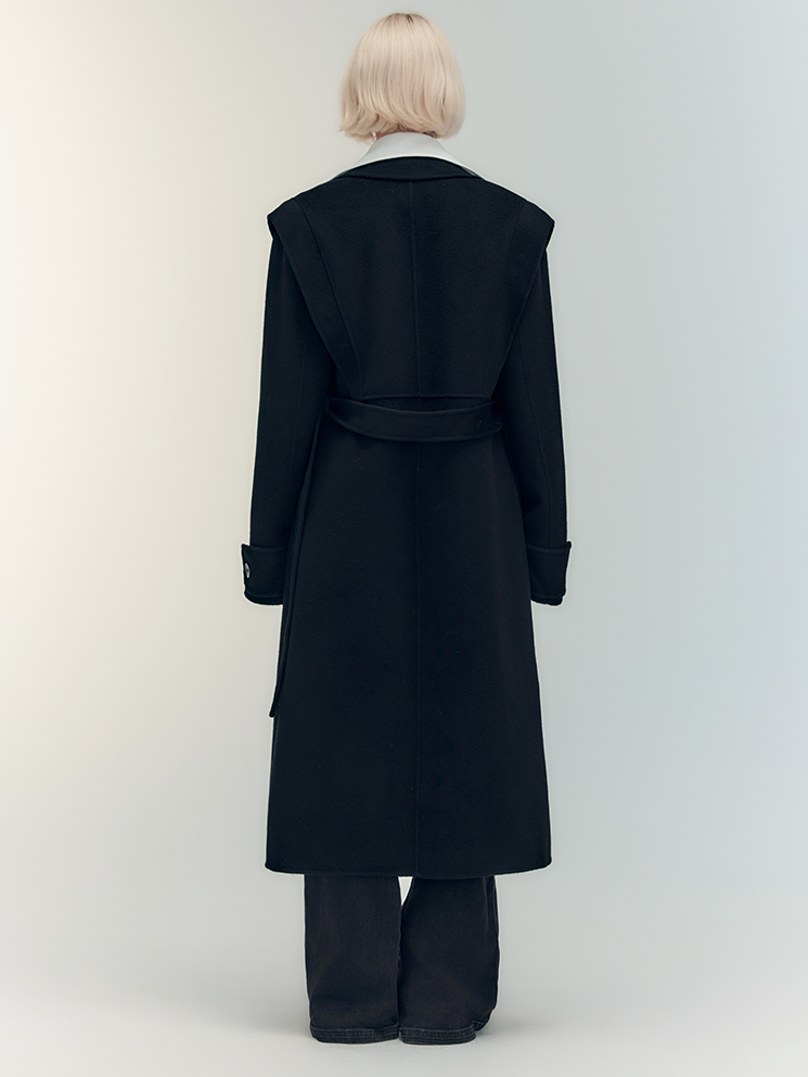 High-End Wool Nichi-Button Cool Long-Coat