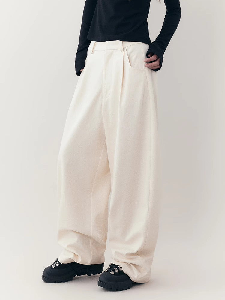 Natural Simple Loose Relax Wide-Pants