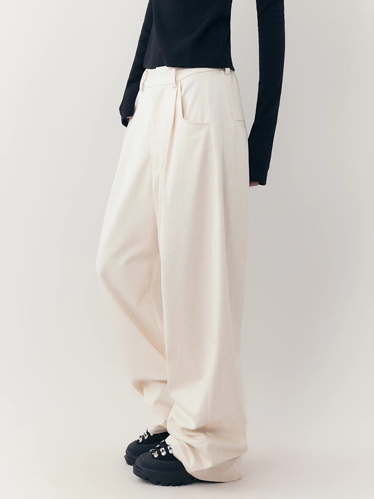 Natural Simple Loose Relax Wide-Pants