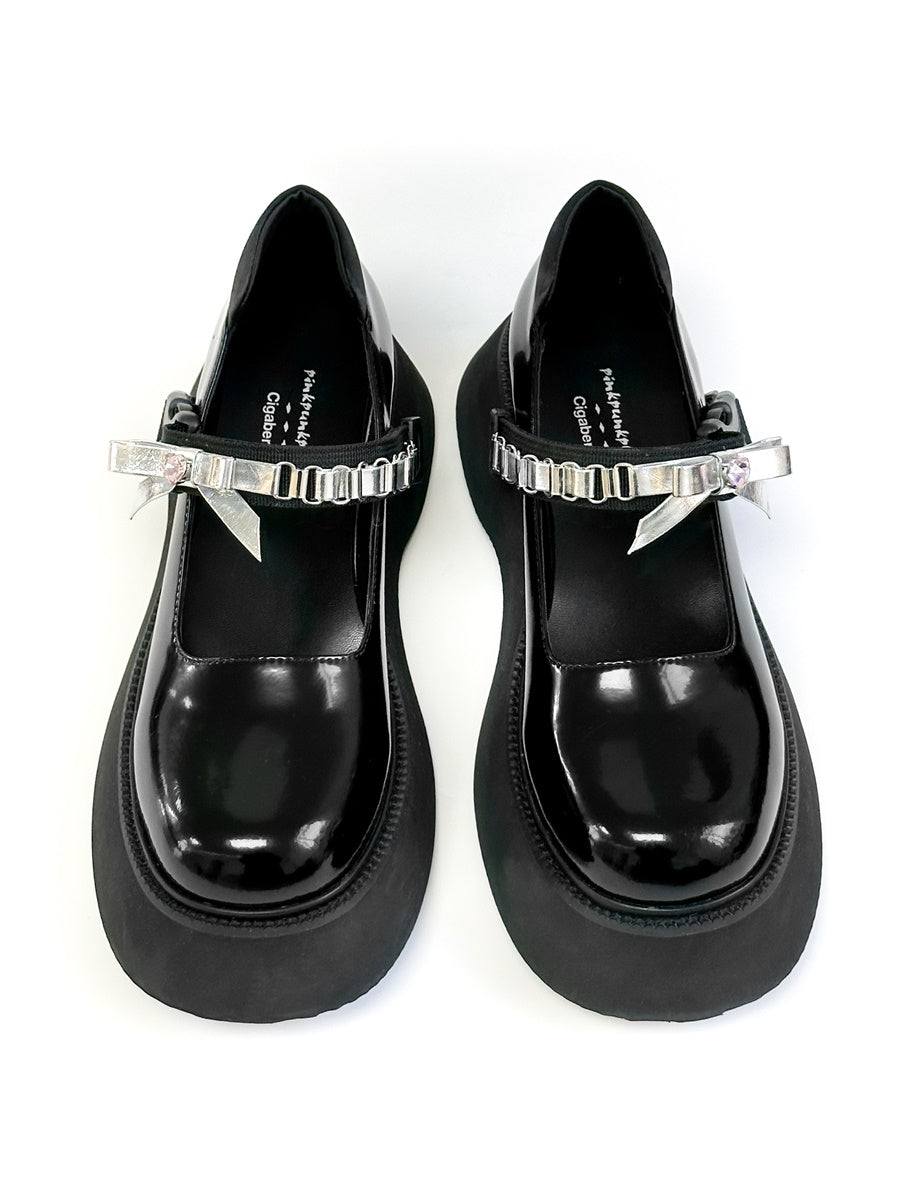 Ribbon Enamel Nichi Glossy Platform Loafer