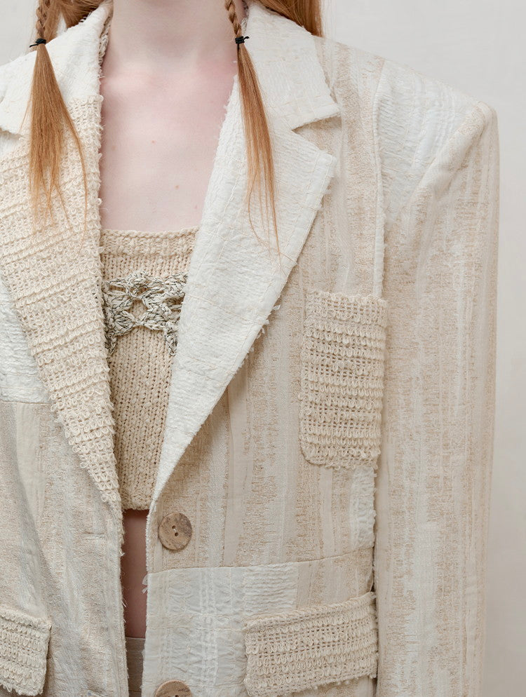 Oversize Patchwork Asymmetry Chic Jacket