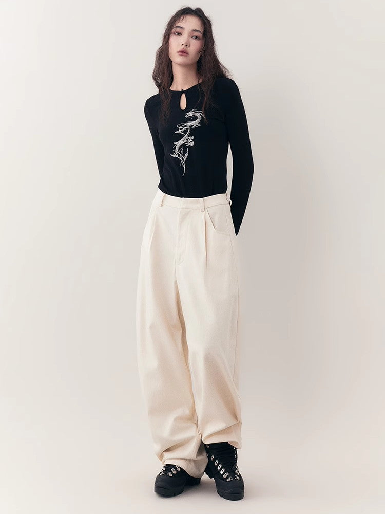 Natural Simple Loose Relax Wide-Pants