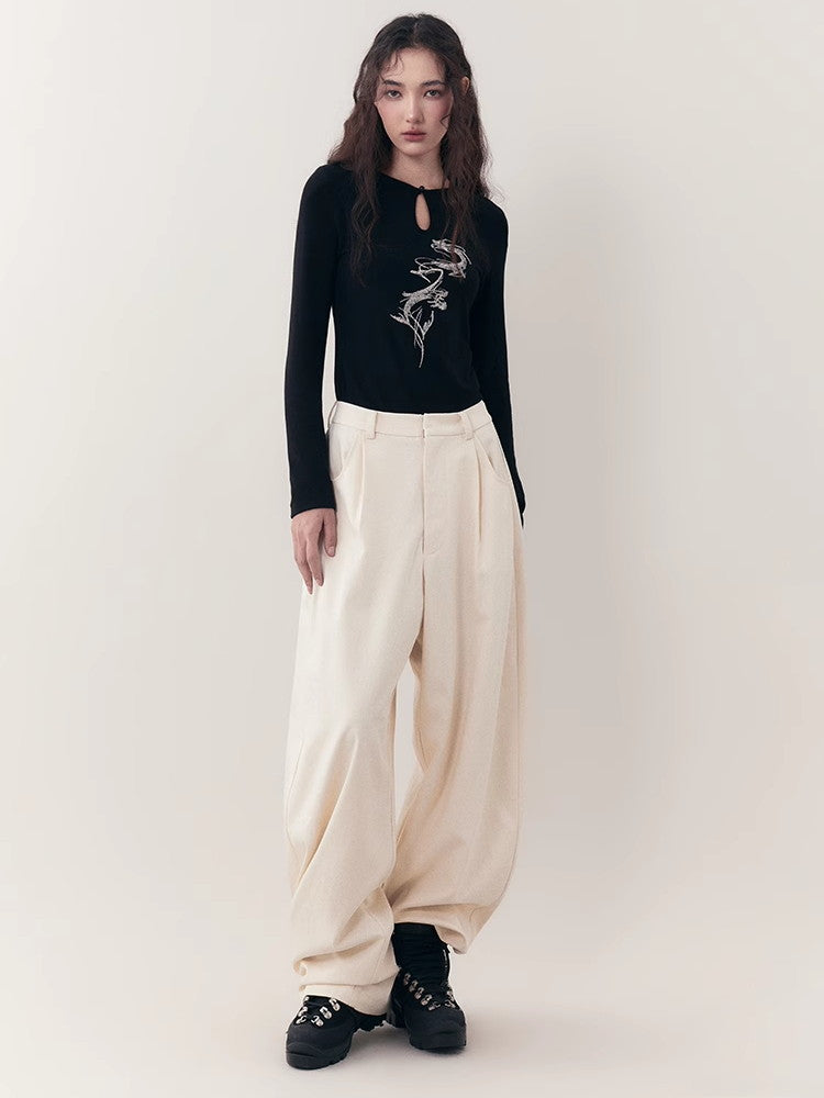 Natural Simple Loose Relax Wide-Pants