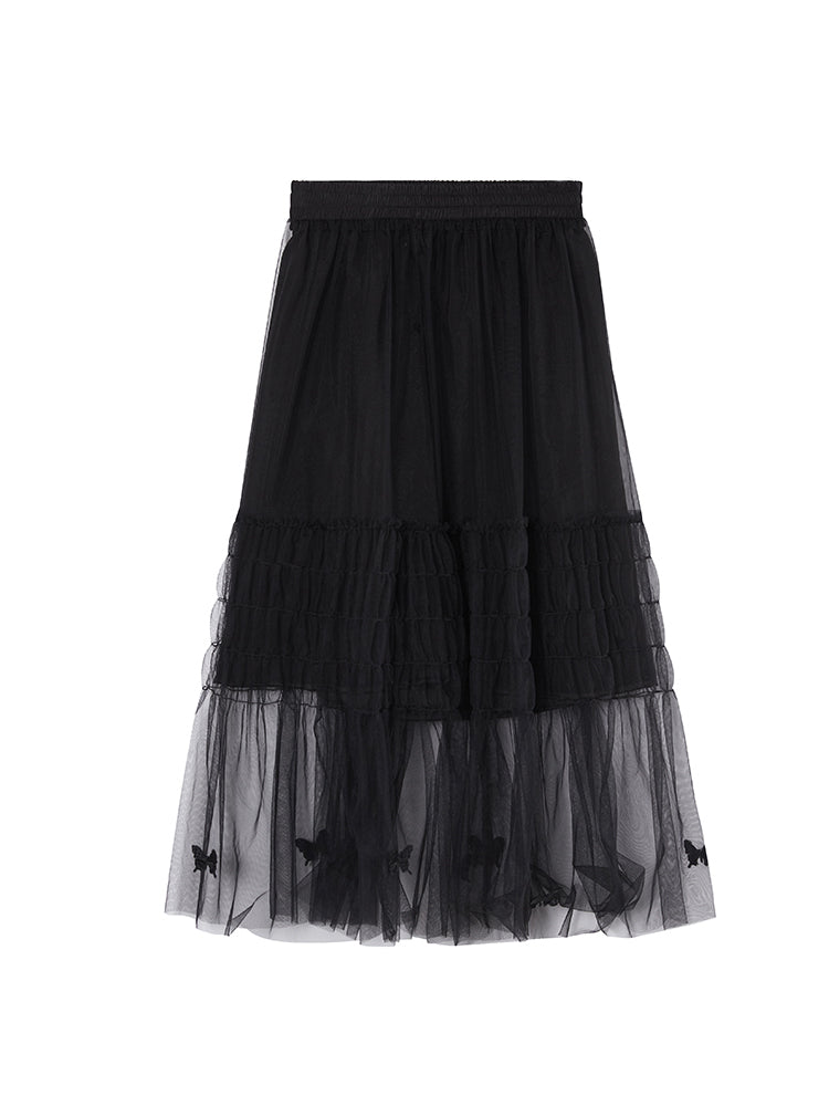 Tutu High-waist Butterfly See-through Skirt