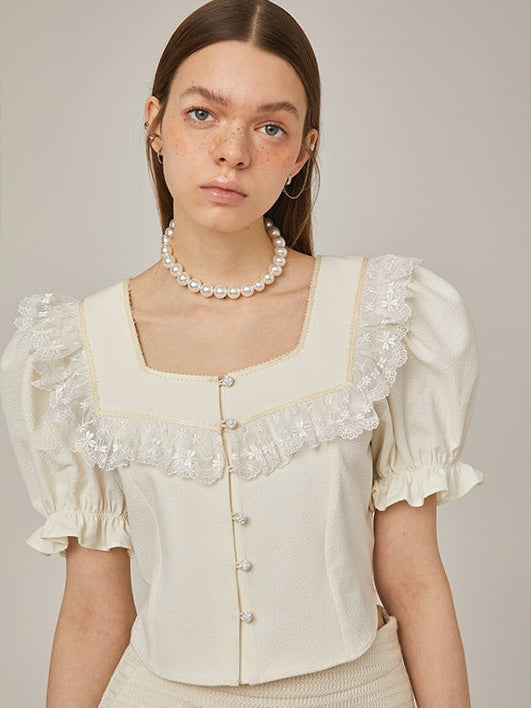 Lace Square Neck Top