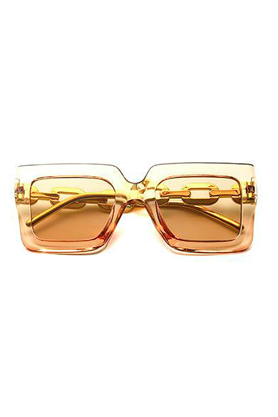 Square Frame Chain Temple Sunglasses