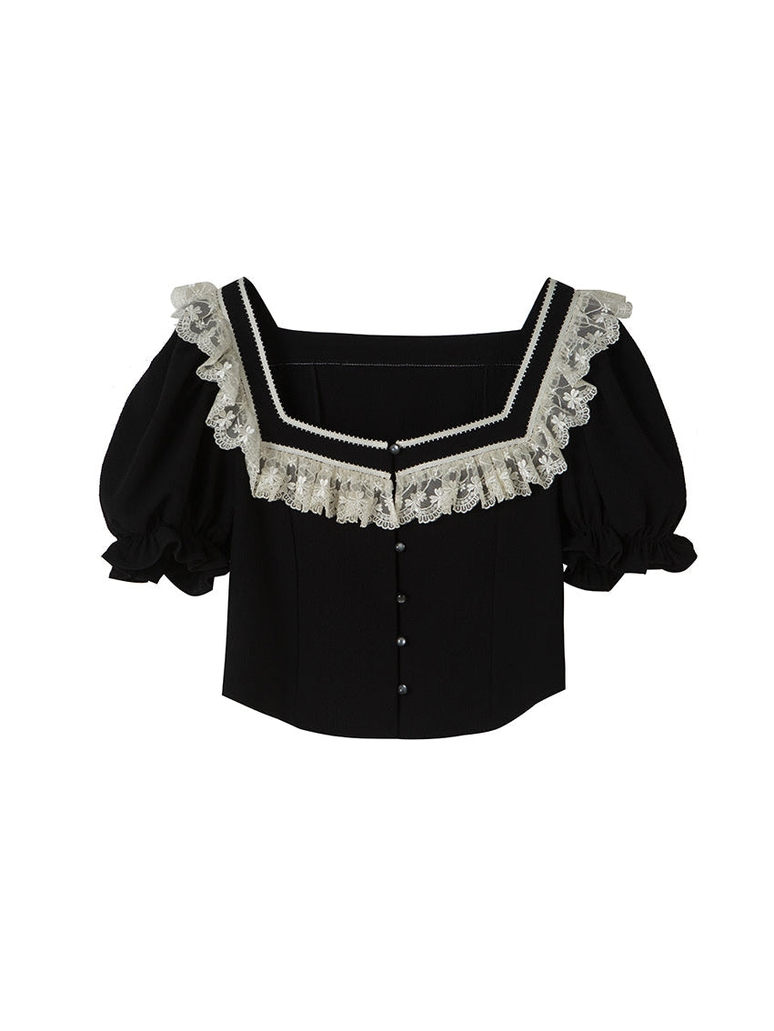 Lace Square Neck Top