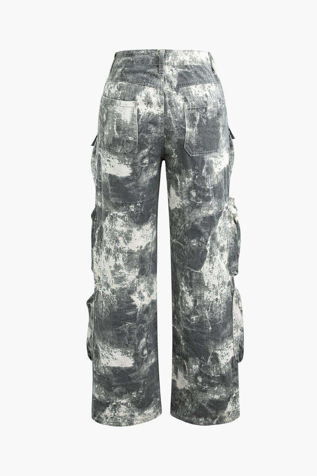 Tie Dye Multi Pocket Straight Leg Cargo Jeans