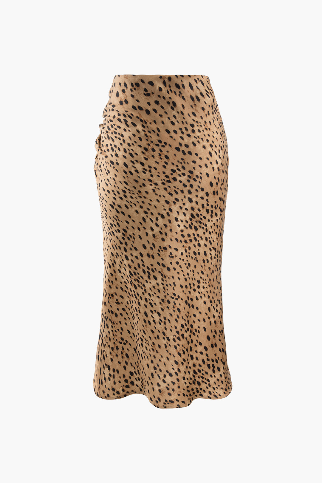 Leopard Drawstring Slit Skirt