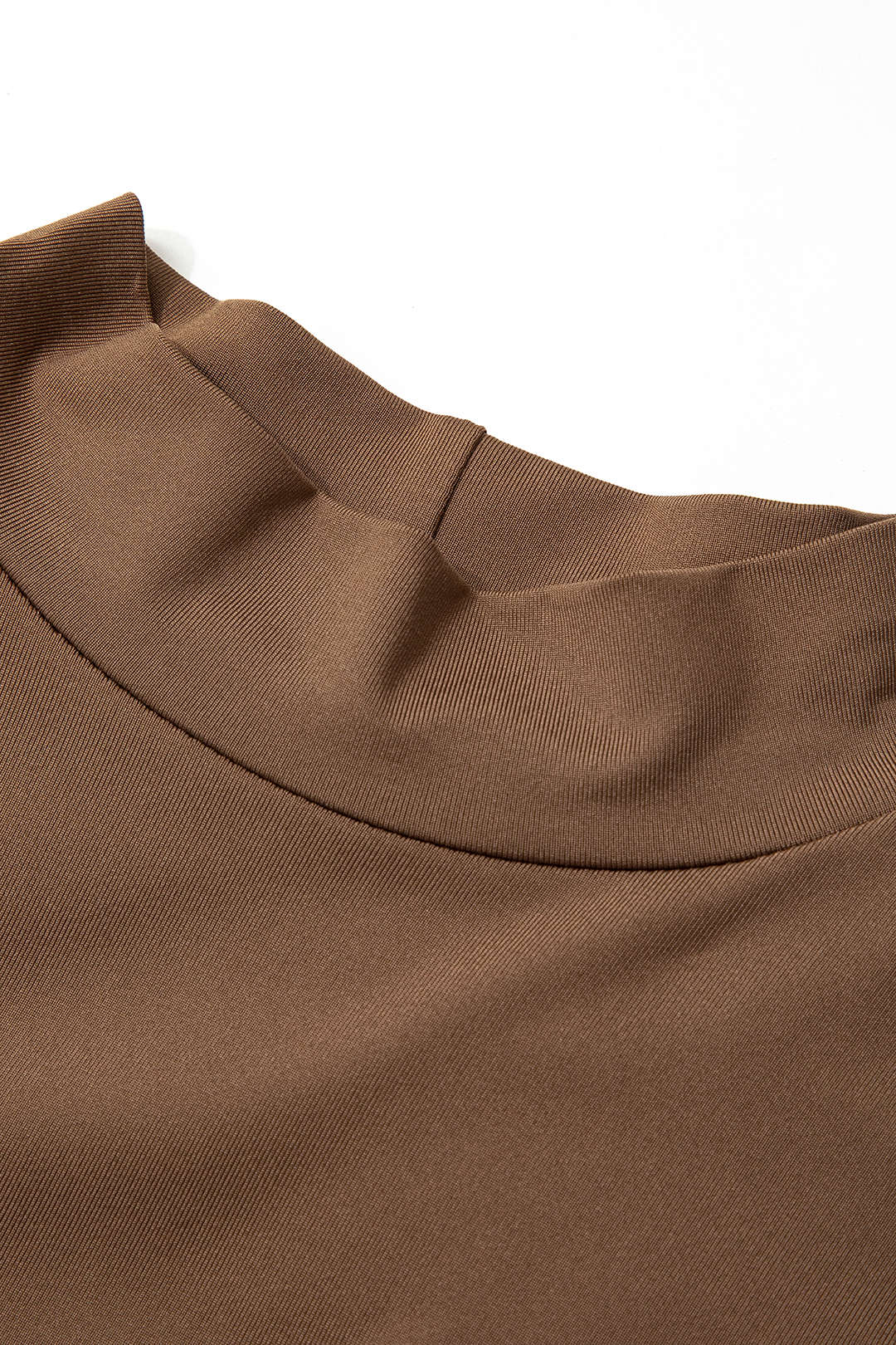 Mock Neck Faux Leather Paneled Long Sleeve Bodysuit