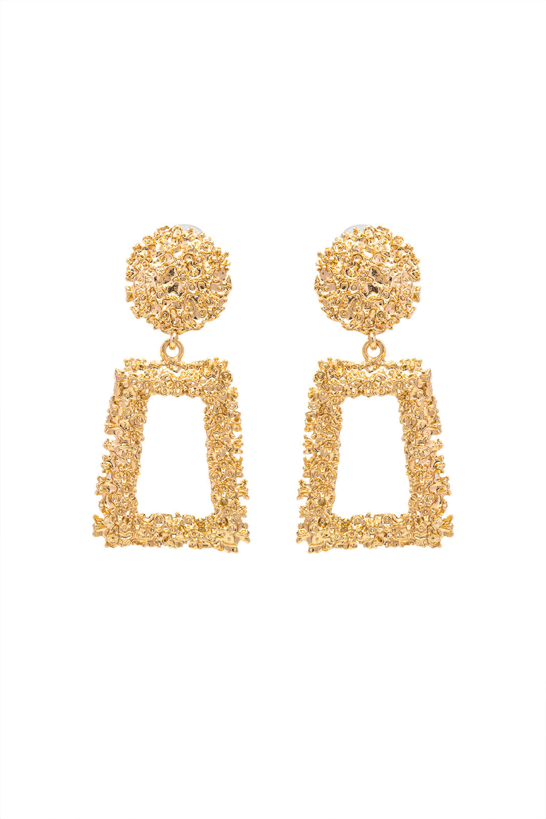 Textured Rectangle Drop Earrings