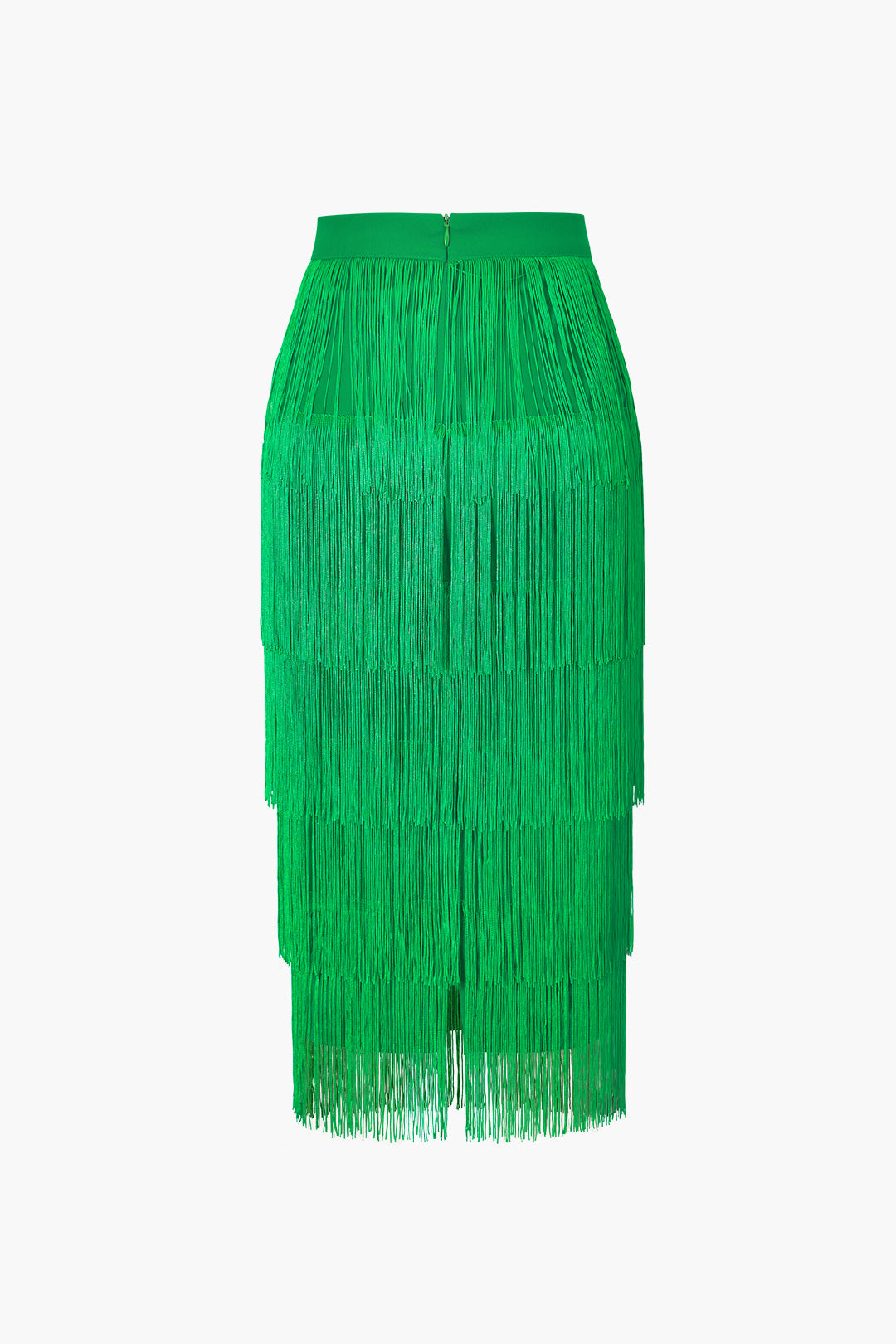 Fringed Tiered Midi Skirt