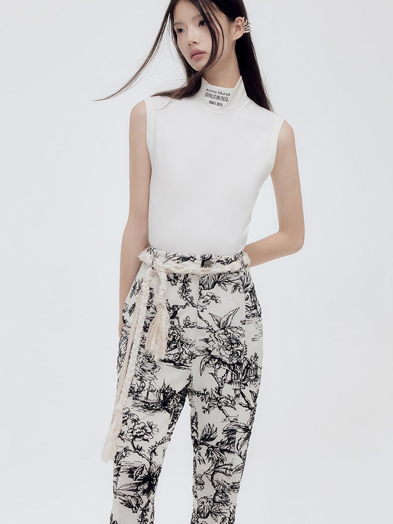 Water-Color Retro Slit Flare-Pant