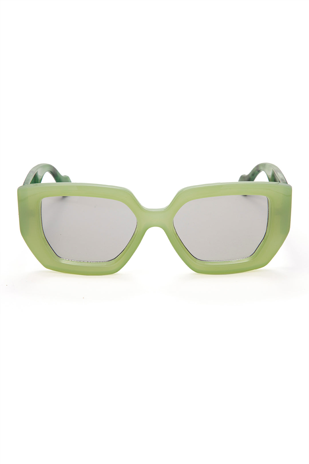 Square Sunglasses With Printed Temples