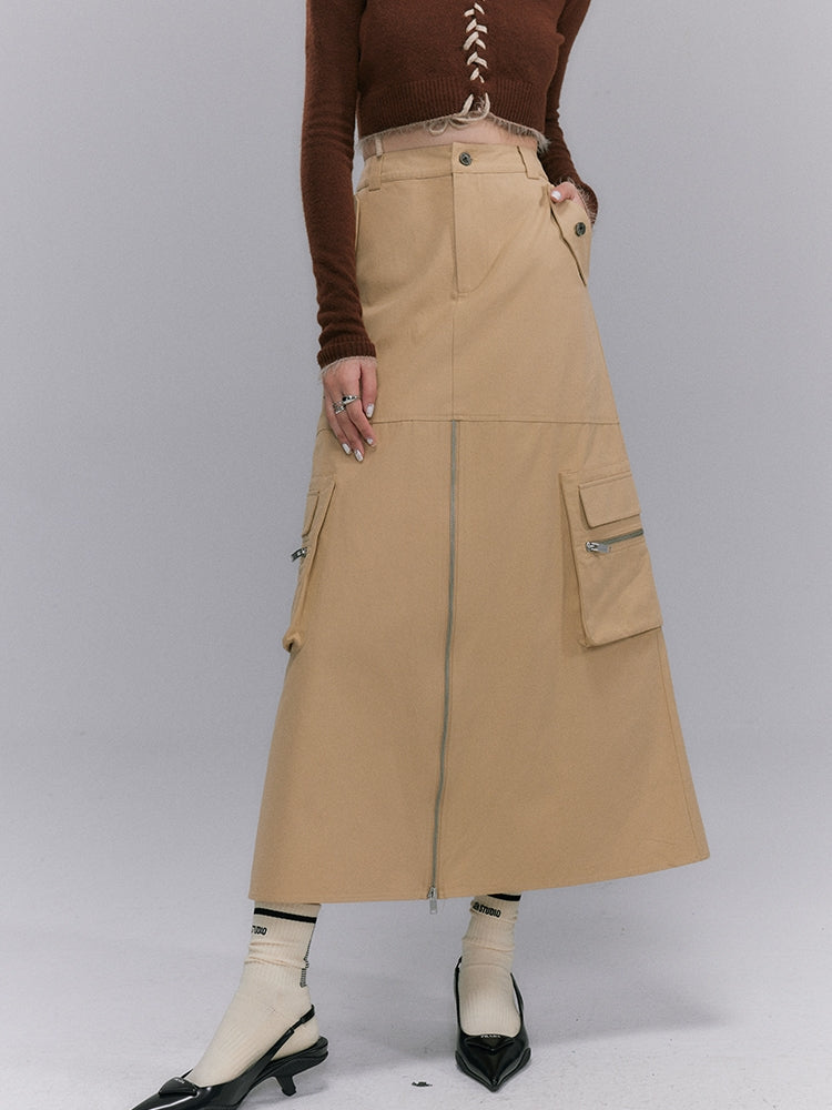 Trench Long Cichi Pocket Zipper Skirt