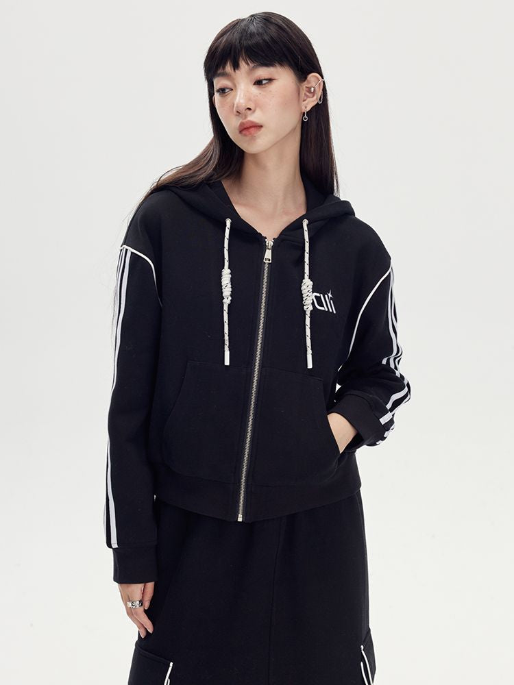 Sweat Casual Hoodie Parka＆Long-Skirt
