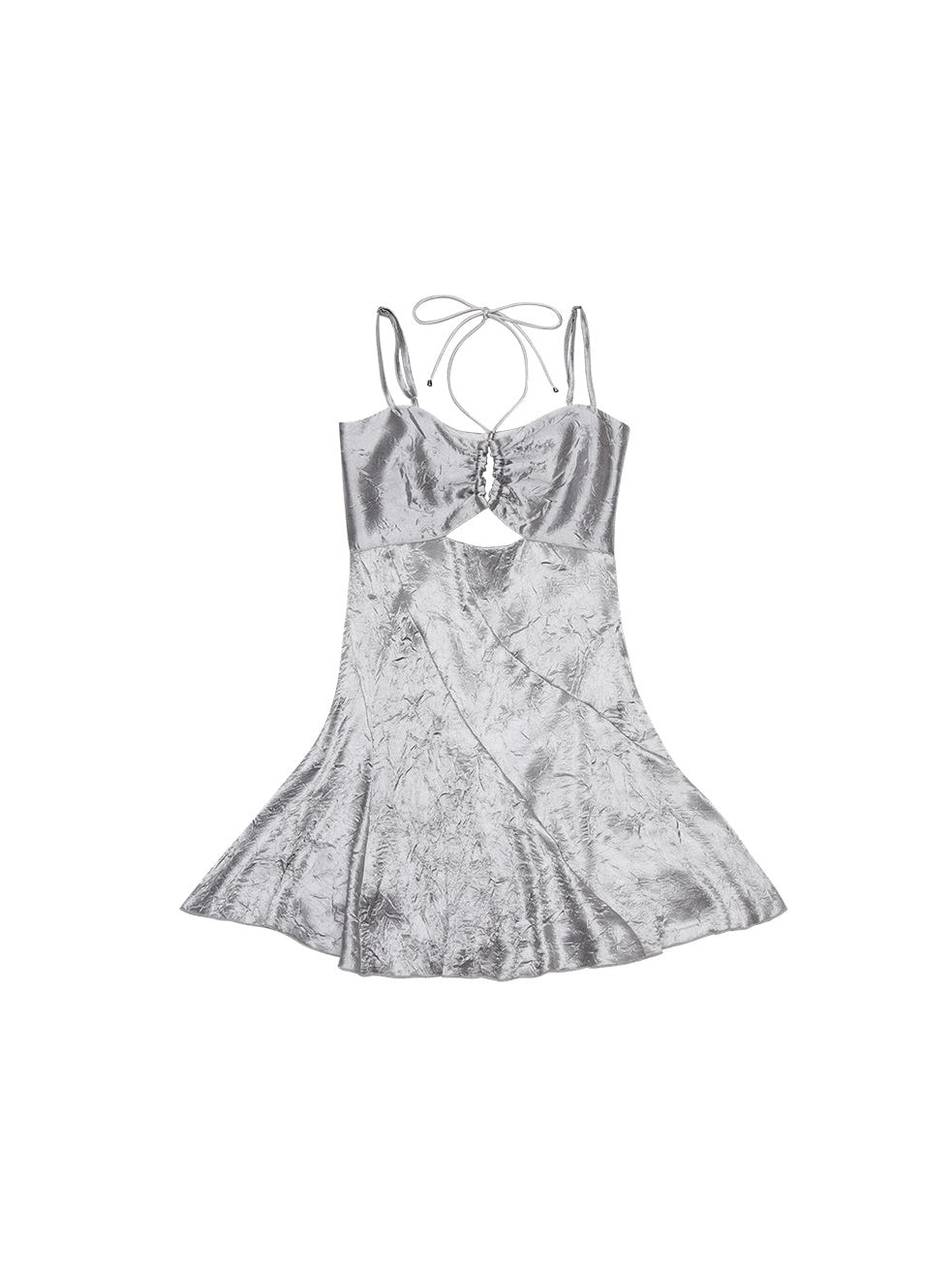 Shiny Hollow Suspender Dress & Lace Sleeve
