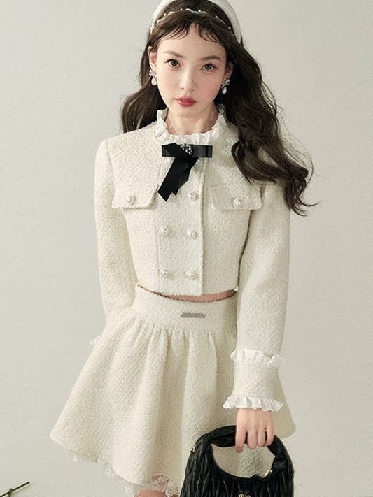 Small Fragrance Stand-up Collar Jacket & Skirt