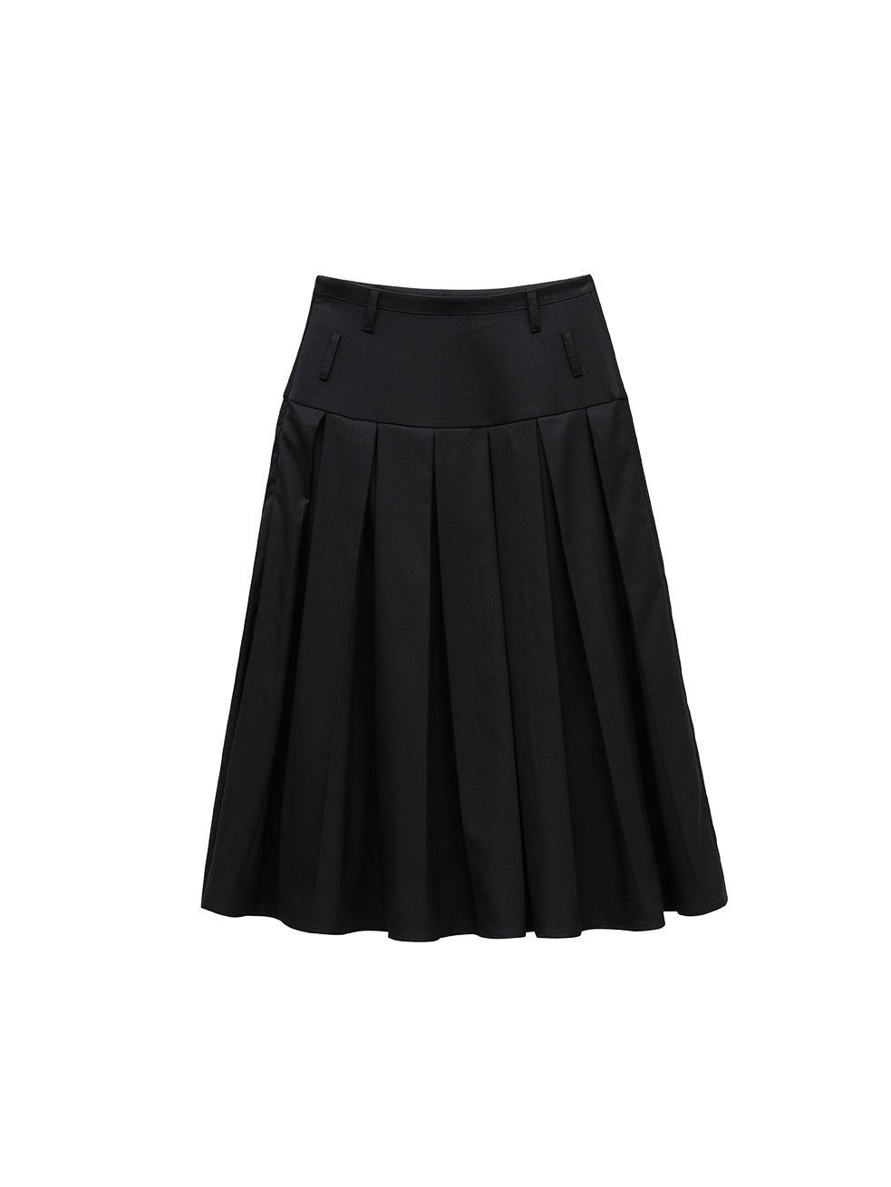 Low-waisted Long Pleated Skirt