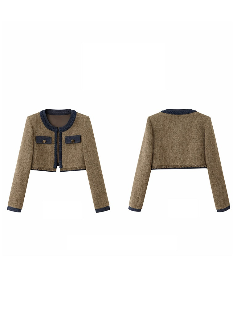 Chic Tweed Short Jacket ï¼?Slip Skirt