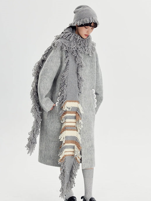 Fringed Hat & Muffler