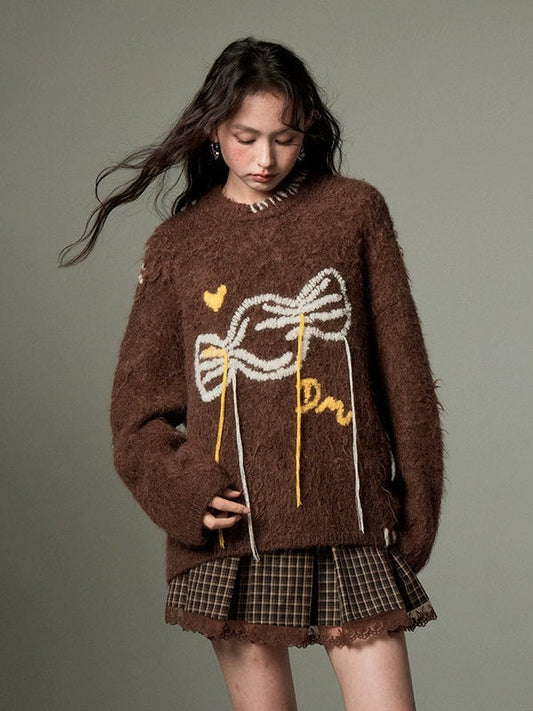 Soft Waxy Candy Embroidered Sweater