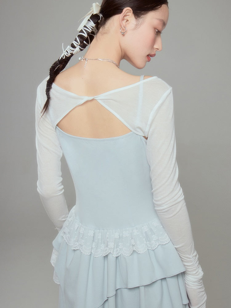 Lace Ballet Suspender Dress ï¼?Sleeve Top