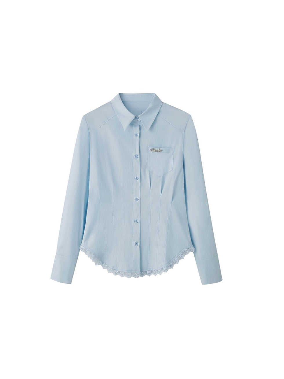 Lace Stitch Waist Slim Shirt