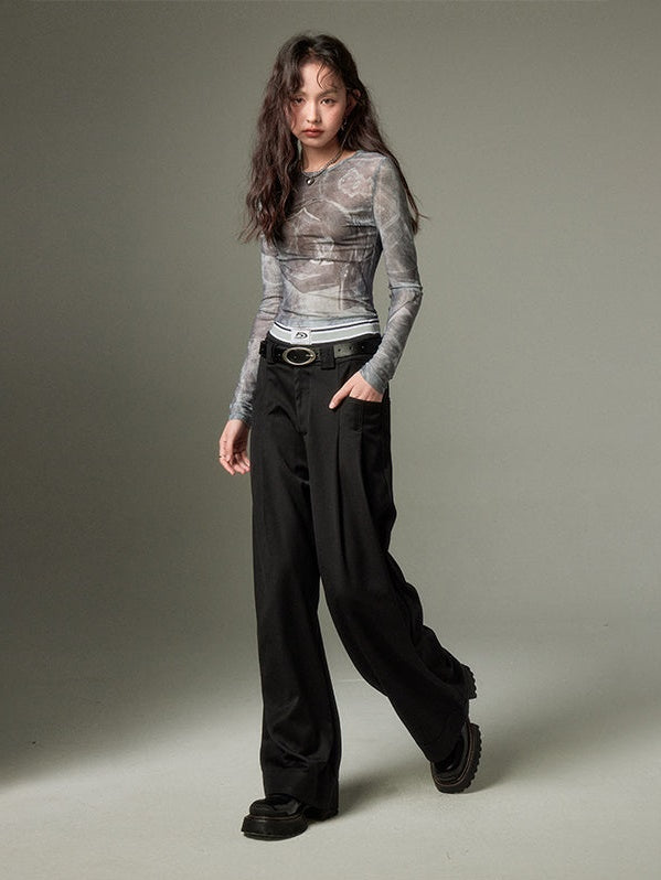 Double Waist Wide Leg Pants