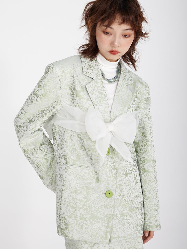 Embroidered Bow Niche Suit Jacket