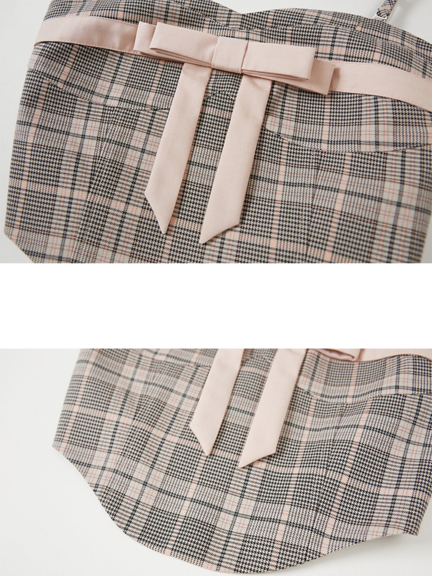 Plaid Bow Cropped Camisole ï¼?Long Skirt