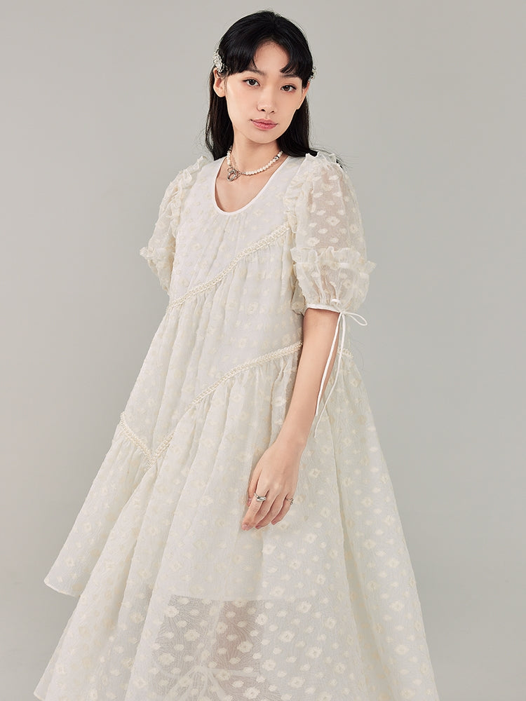 Fairy Jacquard Irregular Gentle Dress