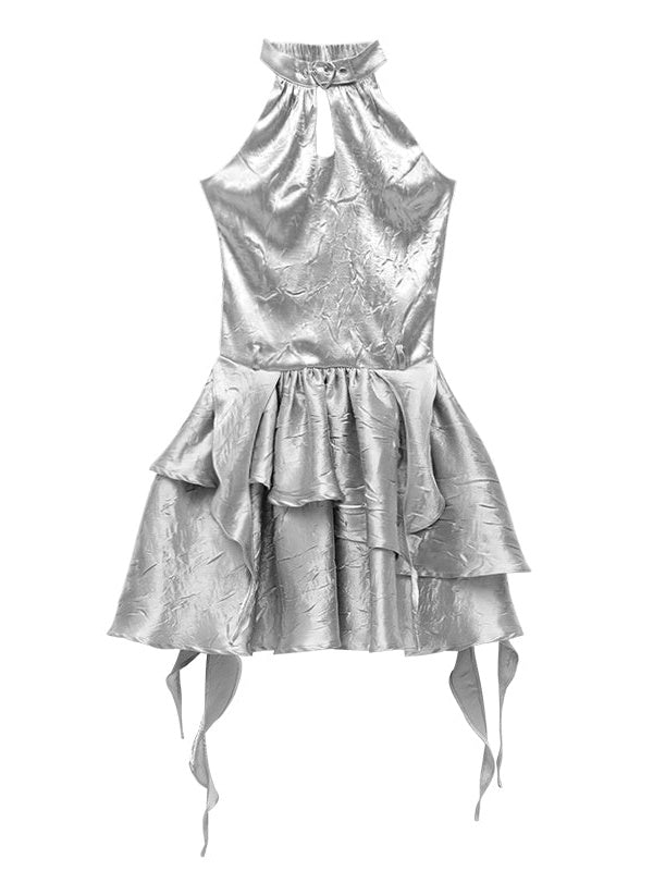 Shiny Glitter Halter Neck Dress