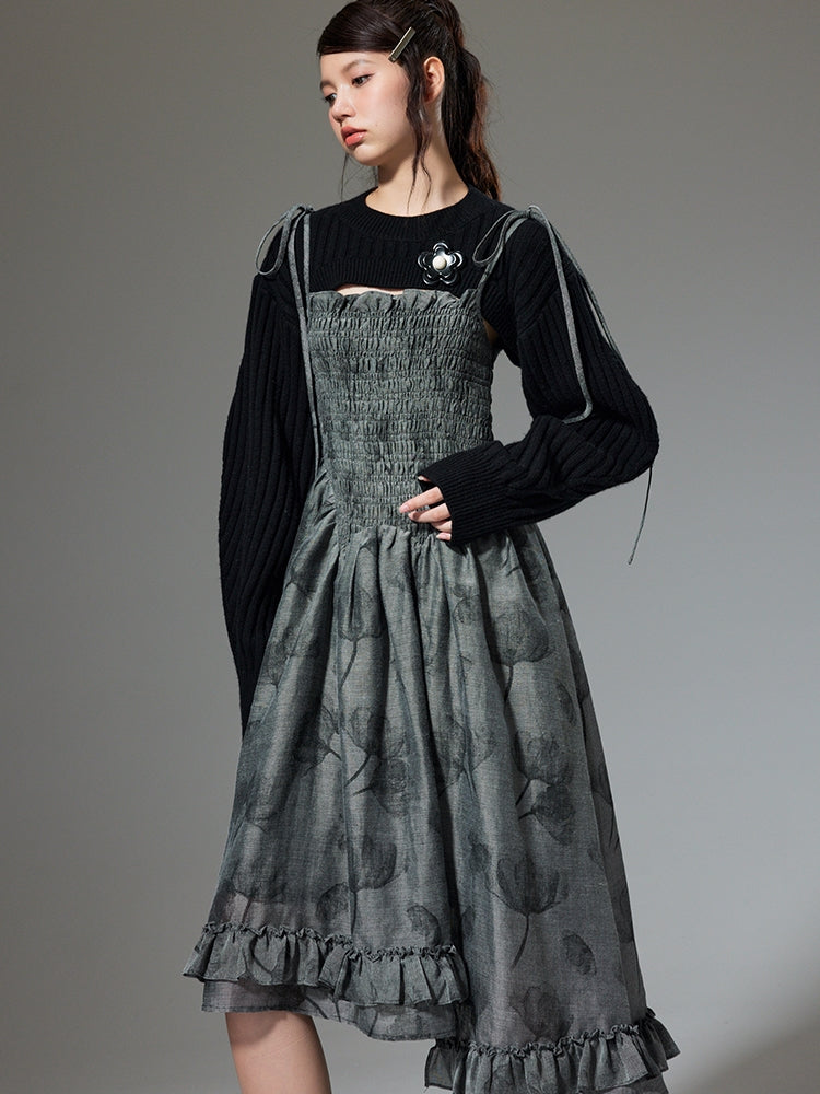Floral Suspender Skirt
