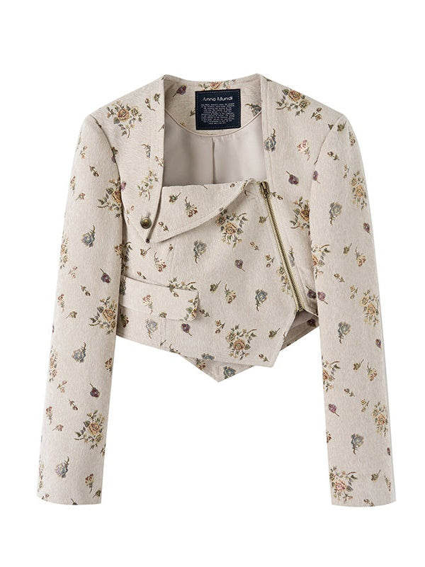 Gilt Jacquard Slim Shaped Short Jacket