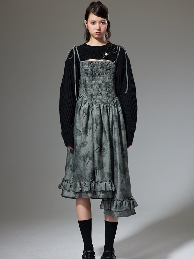 Floral Suspender Skirt