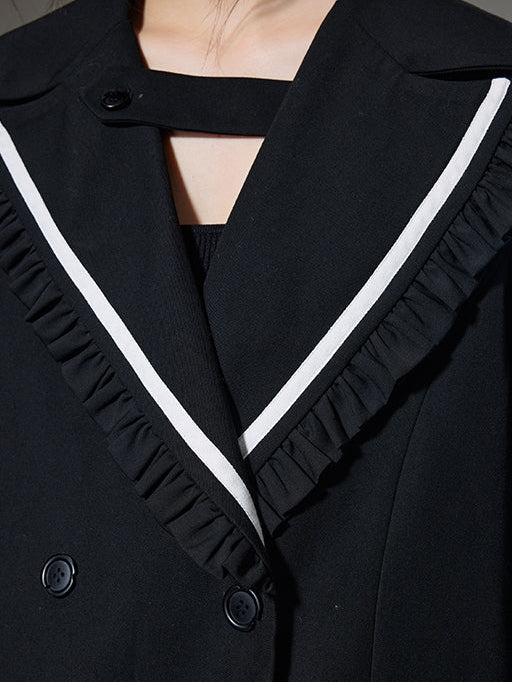 Navy Collar College Jacket